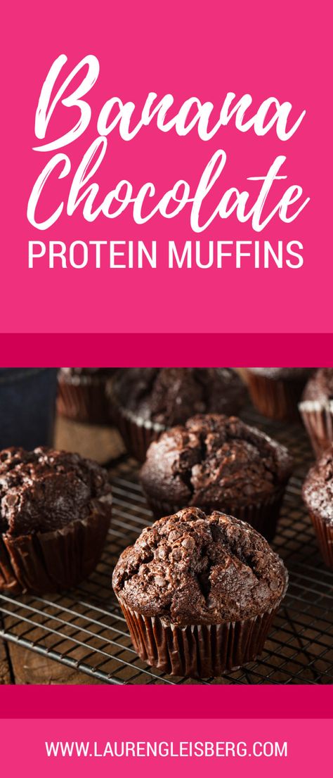 Chocolate Protein Muffins, Banana Protein Muffins, Protein Muffin Recipes, Lauren Gleisberg, Protein Baking, Protein Dinner, Easy Diet, Protein Pudding, Banana Protein