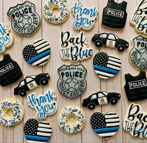 Police Badge Cookies Decorated, Police Themed Cookies, Law Enforcement Cookies, Police Badge Cookies, Police Retirement Cookies, Police Cookies Decorated, Cop Cookies, Police Cookies, Cutout Cookie