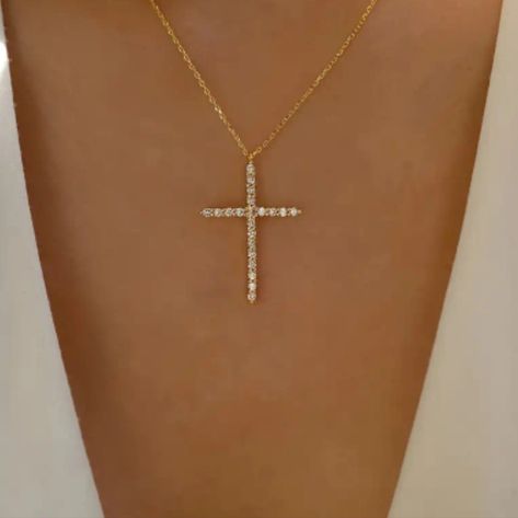 Rhinestone Cross Necklace...Golden...Nwt... Please See Photos For More Details...Message Me With Any Questions All Offers Are Welcome...Smoke Free Home...Please Make Me An Offer...Super Fast Shipping...Same Day Or 1 Day Shipping