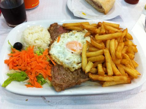 Beef tenderloin, along with other things.. Metro: Rossio   #lisbon #portugal Lisbon Trip, Beef Tenderloin, Portuguese Recipes, Lisbon Portugal, Lisbon, Portugal, Meat, Ethnic Recipes