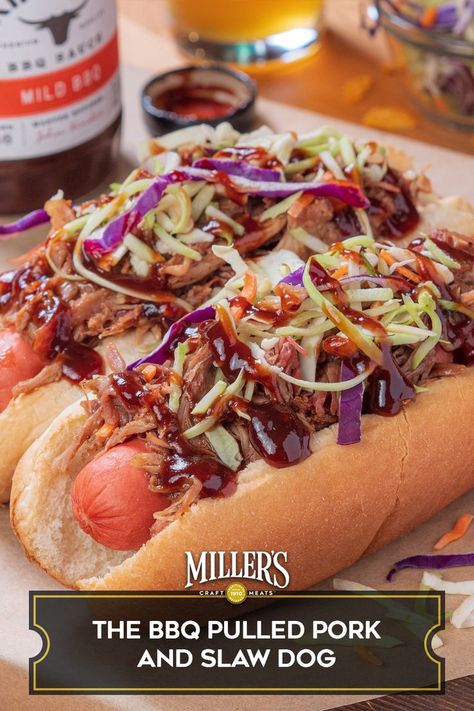 Pulled Pork Coleslaw, Pork Coleslaw, Fall Sandwiches, Slaw Dog, Hot Dog Toppings, Baked Dinner, Hot Dog Recipes, Bbq Pulled Pork, Delicious Sandwiches