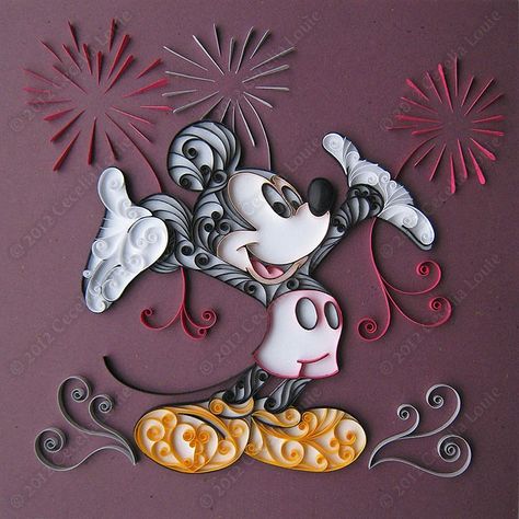 Quilled Mickey Mouse | Crafting Creatures Disney Quilling, Disney Craft, Geeky Craft, Art Quilling, Quilled Paper Art, Quilled Creations, 3d Quilling, Disney Scrapbooking, Quilling Craft