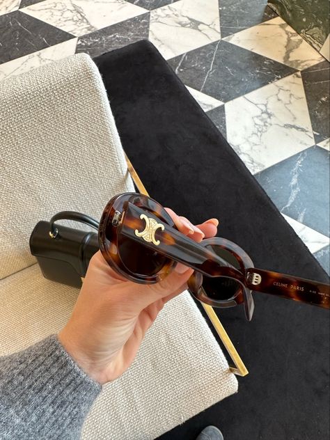 Celine Triomphe sunnies 🤎 Celine Triumph Sunglasses, Celine Sunglasses Triomphe, Celine Triomphe Sunglasses, Luxurious Sunglasses, Celine Glasses, Chanel Glasses, Classy Street Style, Luxury Glasses, Black And White Photo Wall