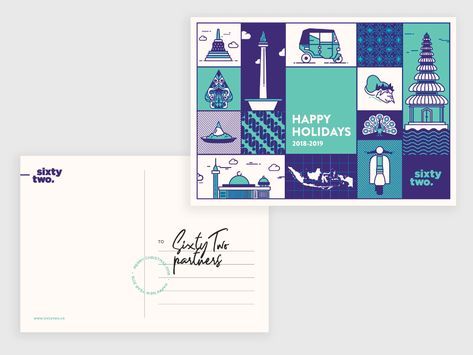 Sixtytwo Dribbble Postcard Postcard Design Inspiration, Postcard Layout, Travel Theme, Grafic Design, Post Stamp, Wine Festival, Postcard Design, Holiday Postcards, Saint Charles