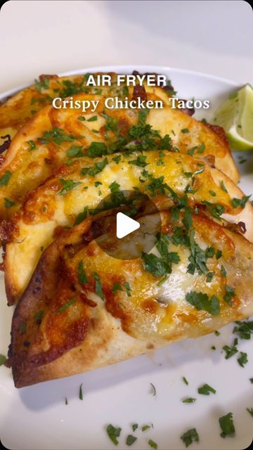 Christian Petracca on Instagram: "AIR FRYER CRISPY CHICKEN TACOS Ingredients: * 6 corn tortillas, warmed * 1 cup shredded Mexican cheese blend * Serve with avocado, coriander and limes Chicken marinade: * 500g chicken breast or thigh * 1 tbsp olive oil * 1/2 brown onion, chopped * 1 clove garlic, chopped * 2 ½ chipotle peppers in adobo sauce, chopped * 1 tsp dried oregano * 1 tsp cumin * 1 tsp chilli powder * 1 tsp salt Instructions * In a large bowl, add the chicken marinade ingredients. Cook the chicken in a pan until cooked through. Shred with two forks. * Stuff the tacos with chicken cheese. Sprinkle cheese on the outside of the tortillas and air fry for 10 minutes or until the cheese has melted. * Serve with sour cream and avocado." Shredded Chicken Recipes Air Fryer, Fry Tacos, Tacos With Chicken, Christian Petracca, Chicken In A Pan, Air Fryer Crispy Chicken, Crispy Chicken Tacos, Mexican Cheese Blend, Chicken Tortillas