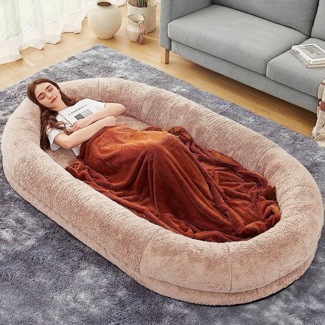 Dog Bed For People, Giant Dog Bed, Giant Human, Giant Dog Beds, Human Dog Bed, Human Dog, Huge Dogs, Relaxing Space, Big Pillows