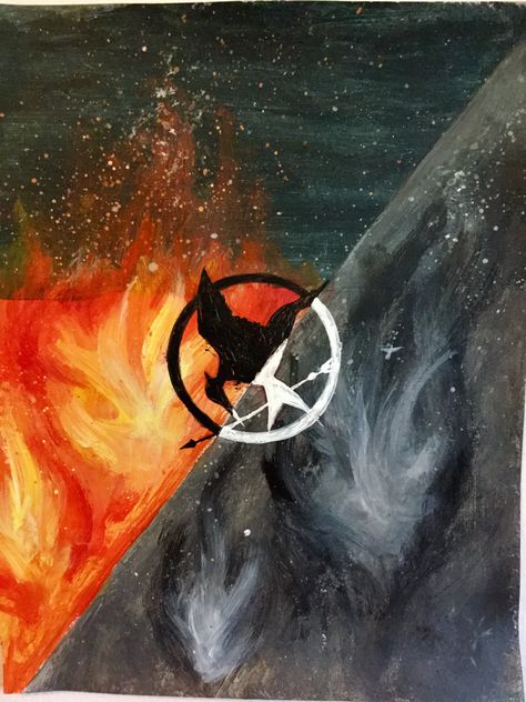 Hunger Games Painting, Games Painting, Group Art, Games Art, Art Painting Gallery, Sketch Ideas, Mockingjay, Painting Gallery, Diy Art Painting