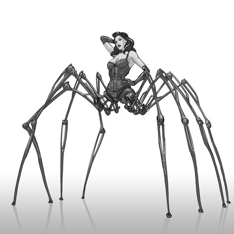 Monster girl Challenge approached by Santiago Calle Spider Dragon, Monster Encyclopedia, Dnd Reference, Spider Robot, Beautiful Compliments, Van Helsing, Monster Girls, Spider Art, Creatures Art