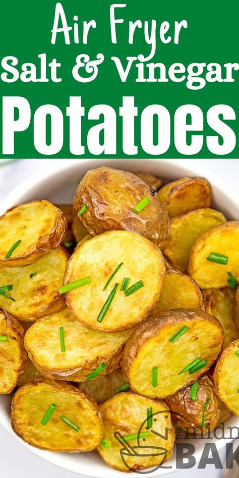 Vinegar Potatoes, Air Fryer Potatoes, Salt And Vinegar Potatoes, Air Fryer Baked Potato, Roasted Baby Potatoes, Salt And Vinegar, Air Fryer Oven Recipes, Air Fry Recipes, Potato Recipes Side Dishes