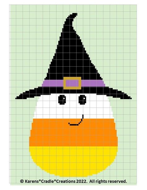 Ultimate Guide to Cute & Creepy Halloween Crochet Patterns Plastic Canvas Patterns Free Halloween, Halloween Alpha Pattern, Birthday Greeting Card Ideas, Perler Halloween, Candy Corn Crochet, Corn Crochet, Crochet Halloween Decorations, Crochet Graph Patterns, Cross Stitch Halloween