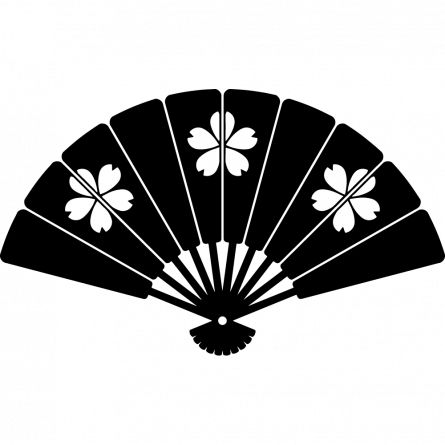 Wallstickers folies : Chinese fan Wall Stickers Japanese Flash, Die Wallpaper, Black White Illustration, Fan Flower, Guitar Logo, Fan Tattoo, Chinese Fans, Fan Drawing, Chinese Fan