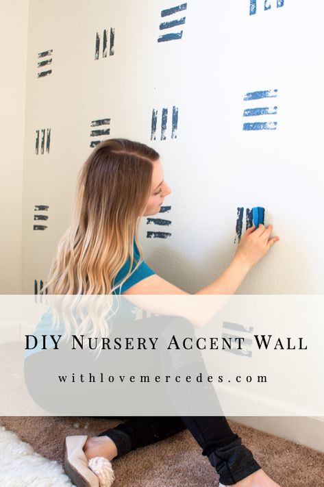 #painting #homedecor #interiordesign #diy #beginnersguide #wallpainting #artisttips #homeimprovement #decorating #paintingtips Pattern Nursery Wall, Accent Wall With Sponge, Diy Sponge Stamp Wall, Sponge Painted Accent Wall, Paint Nursery Accent Wall, Sponge Paint Walls Diy, Sponge Pattern Wall, Stenciled Nursery Wall, Paint Nursery Walls