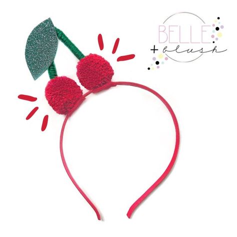 Cherry Costume, Cherry Headband, Cherry Birthday, Tutti Frutti Party, Pom Pom Headband, Party Headband, Holiday Costumes, Diy Headband, Birthday Hat