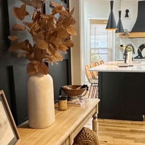 Kerry Johnston || Home DIY & Design on Instagram: "One of the most asked questions about our home is about the black paint! This is “Tricorn Black” by Sherwin Williams🖤 It is a popular choice for black paint for several reasons and I love it because it’s a neutral black with no obvious undertones, so it pairs well with lots of colors! I love using black in spaces as it provides a dramatic pop and creates an awesome contrast when used with other colors, making it a great choice for accent walls, trim, or doors! What do you think about bold black paint for an accent? Save for future reference and Don’t forget to follow along at @johnston.designs_ for more home design and DIY 🖤 #homestyle #homestyling #accentwall #boardandbatten #homefresh #blackaccentwall #homediy #homedesign #neutra Johnston Designs, Tricorn Black, Black Accent Walls, Most Asked Questions, Board And Batten, Accent Walls, Bold Black, Sherwin Williams, Black Paint