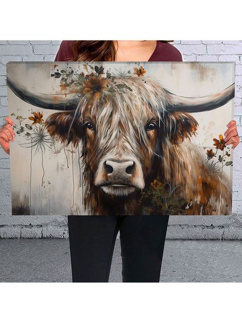 Highland Cow Wooden Framed Canvas Painting Wall Art Prints For Home Decoration, Living Room & Bedroom, Festival Party Decor, Gifts, Ready to HangHighland Cow Wooden Framed Canvas Painting Wall Art Prints For Home Decoration, Living Room & Bedroom, Festival Party Decor, Gifts, Ready To Hang Framed Modern   Canvas Animal,Graphic Framed Picture   Home Decor, size features are:Bust: ,Length: ,Sleeve Length: Highland Cow Painting, Highland Cow Canvas, Cow Wall Art, Cow Canvas, Animal Wall Decor, Cow Painting, Art Prints For Home, Wall Art Canvas Painting, Rustic Wall Decor