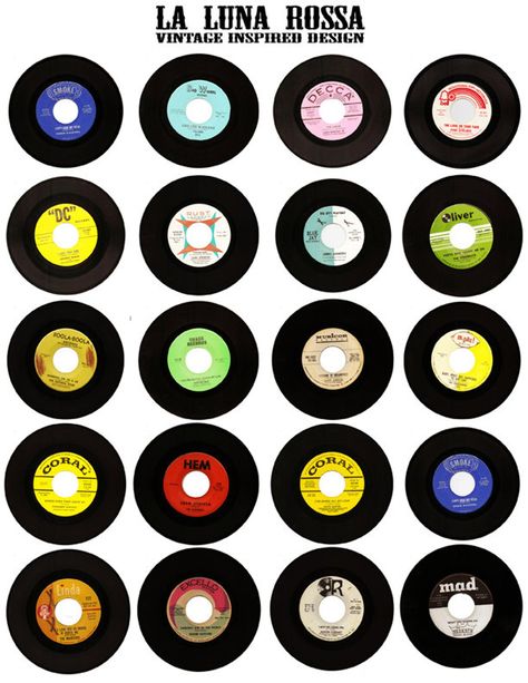 Gramaphone Records Printable, Mini Vinyl Records, Elvis Party, Personal Blog Design, Phone Collage, Printable Collage Sheet, Vintage Vinyl Records, Vintage Vinyl, Brochure Design Template