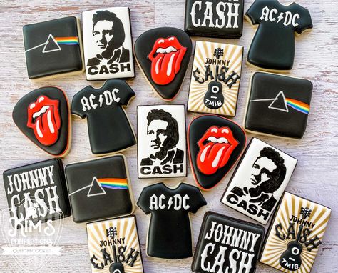 Rock N Roll Cookies Decorated, Rock And Roll Birthday Cookies, One Rocks First Birthday Cookies, First World Tour Birthday Rock, Rockstar First Birthday, Rock And Roll 1st Birthday Party, Rock And Roll First Birthday Party, One Rocks First Birthday, Drake's Birthday