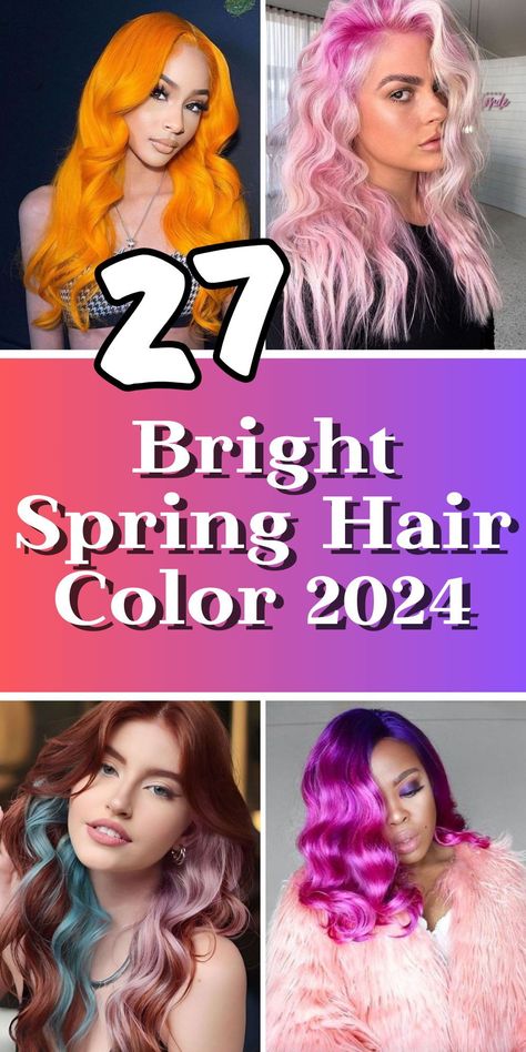 Ready for a seasonal refresh? Explore spring 2024's hair color trends, featuring electrifying lime, soft pinks, and fiery reds. Embrace these bright, bold shades tailored for every skin tone Spring Skin Tone, Spring Hair Color Blonde, Hair Palette, Red Pink Hair, Spring Hair Color Trends, Asian Skin Tone, Spring Skin, Hair Color Asian, Asian Skin