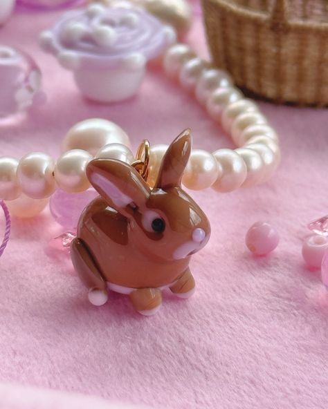 Some of our dreamy custom bunnies to brighten your Sunday 💞 Bunny Jewelry, Custom Bunny, Glass Diy, July 7, Picnic Blanket, Porcelain, Charms, Baby Shower, Shower