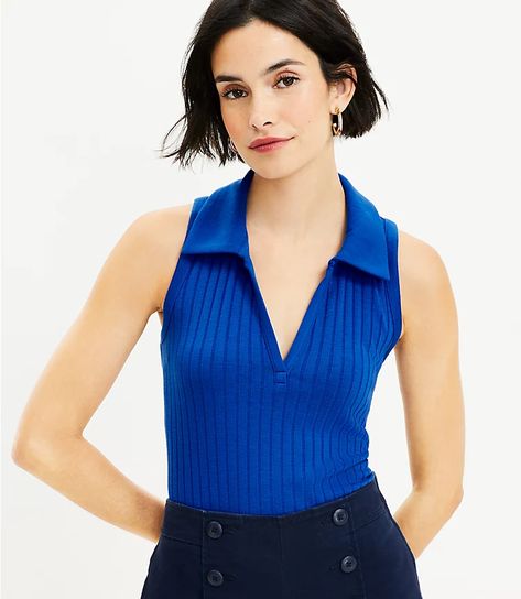 9363_XXL_35031291 Collared Sleeveless Top, Collared Tank Top, Geometric Top, Scoop Neck Blouses, Rayon Shirt, Blouse Material, Striped Tank Top, Blue Top, Boho Tops