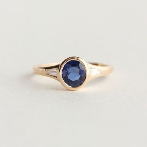 Sapphire Bezel Ring, Bezel Ring, Baguette Diamond, Bezel Setting, Deep Blue, Sapphire Ring, Blue Sapphire, Instagram A, Sapphire