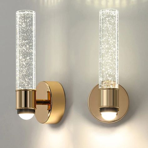 Indoor Hanging Lights, Wall Sconces Living Room, Sconces Living Room, Silver Walls, Wall Mounted Lamps, Home Indoor, Crystal Wall, The Bubble, Led Wall Lamp