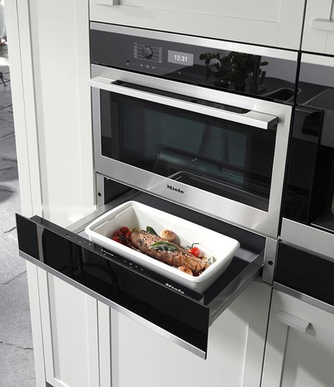 Warming Drawer [ TheSterlingHut.com ] #home #personalized #sterling Miele Kitchen, Steam Technology, Kitchen Renovation Inspiration, Black Kitchen Decor, Coastal Kitchen Design, Romantic Bedroom Decor, Dream Kitchens Design, Farmhouse Kitchen Design, Gourmet Cooking