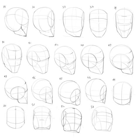 Anatomy Practice Beginners, Anatomy Reference Head Sketch, Anatomy Face Sketch, Face Anatomy Drawing Practice, Head Mapping Drawing, Front Facing Head Reference, Head Drawings Sketches, Head Proportions Reference, Head Drawing Guidelines