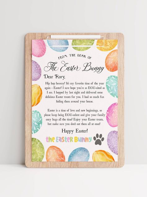 Easter Bunny Letter Template, Easter Bunny Note, Note From Easter Bunny, Letter Template Printable, Easter Bunny Letter, Easter 2023, Easter Goodies, Personalized Bunny, The Easter Bunny