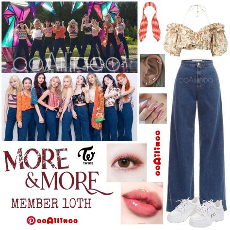 Twice - More & More 2/3 Twice Stage Outfits More & More, Twice Outfit Inspiration, Twice Inspired Outfits For Concert, Twice More And More Outfit Inspired, Twice Tenth Member Outfit, Twice Outfit Inspired, Twice Outfits Concert Ideas, Twice Outfits Inspired, Twice Concert Outfit