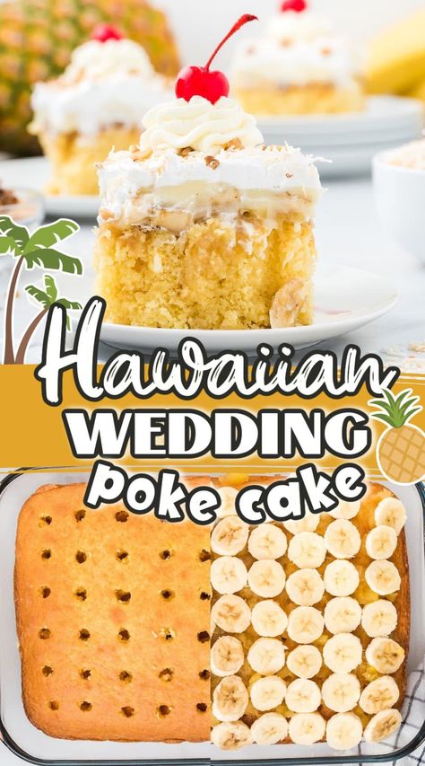 Hawaiian Wedding Cake Hawaiian Wedding Cake, Whip Frosting, Cool Whip Frosting, Homemade Whipped Cream Recipe, Hawaiian Cake, Pineapple And Coconut, Poke Cake Recipes, Moist Cake, Quick Easy Desserts