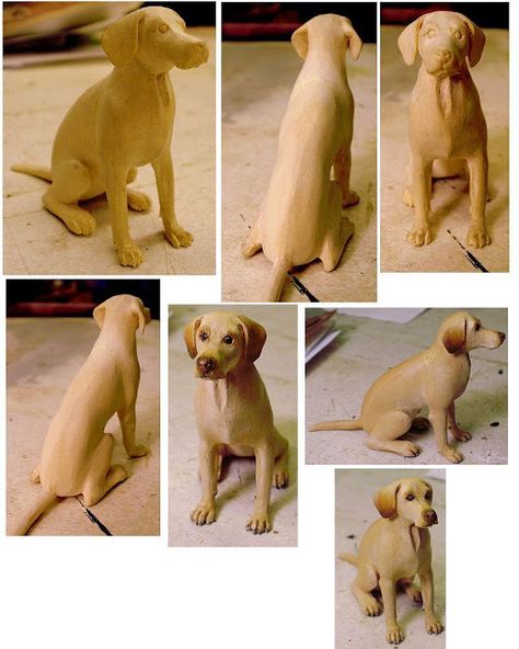 Custom Dollhouse, Wood Carving For Beginners, Pottery Animals, Wooden Dog, Wood Animal, Wood Carving Designs, Keramik Design, Wood Dog, Wood Carving Patterns