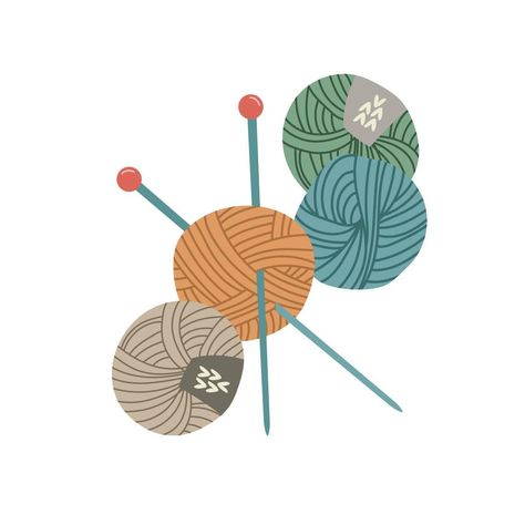 Balls Of Yarn, Knitting Needles, Hand Knitting, Vector Art, White Background, Vector Free, Vector Illustration, Royalty Free, Clip Art