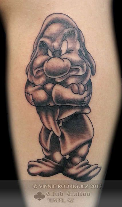 Grumpy Tattoo, Snow White Grumpy, Golf Tattoo, Ram Tattoo, Club Tattoo, Native American Tattoos, 7 Dwarfs, Snow White Disney, Disney Tattoo