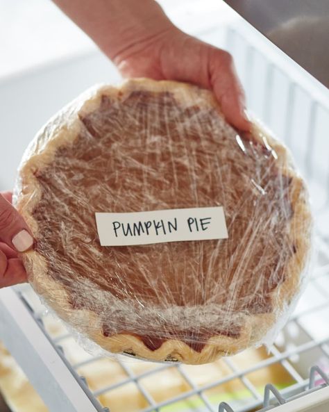 How To Bake and Freeze a Pumpkin Pie Before Thanksgiving | Kitchn Freeze Pumpkin, Freezing Pumpkin, Frozen Pumpkin Pie, Baking Lessons, Freezing Food, Frozen Pumpkin, Pie Baking, No Bake Pumpkin Pie, Baked Pie Crust