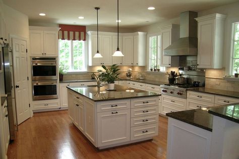 Lovely kitchen with white cabinets combined Tropical Brown to create a tremendous nice contrast. Especially, it creates an amazing contrast with white cabinets. #tropicalbrowngranite #tropicalbrowngranitecountertops #tropicalbrowngranitekitchencountertop #tropicalbrowngranitekitchencounters #whitecabinets #whitekitchencabinets #creambacksplashtiles #creamtravertinebacksplash #brownhardwoodfloor #creamcolorsubwaystylebacksplash Brown Granite Countertops, Kitchen Design Countertops, Backsplash Tile Design, Kids Bedroom Remodel, Small Bedroom Remodel, Brown Granite, Countertop Design, Bedroom Remodel, Granite Countertops Kitchen