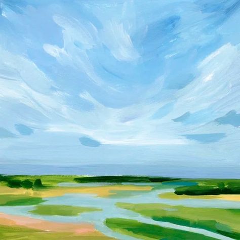 Winston Porter Laziya Saltwater's Edge I On Canvas by Victoria Barnes Print | Wayfair Pastel Minimalist, Pastel Sunset, Modern Abstract Wall Art, Minimalist Landscape, A Pond, Abstract Nature, Nature Illustration, Landscape Walls, Wall Art For Sale