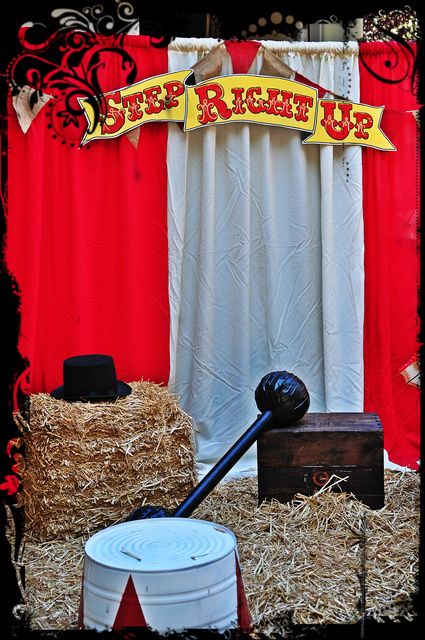 Vintage Circus Party.  See more party ideas at CatchMyParty.com.  #circuspartyideas Circus Entrance, Picnic Themes, Circus Party Games, Vintage Circus Birthday Party, Circus Birthday Party Ideas, Carnival Party Games, Entrance Idea, Haunted Carnival, Carnival Parties