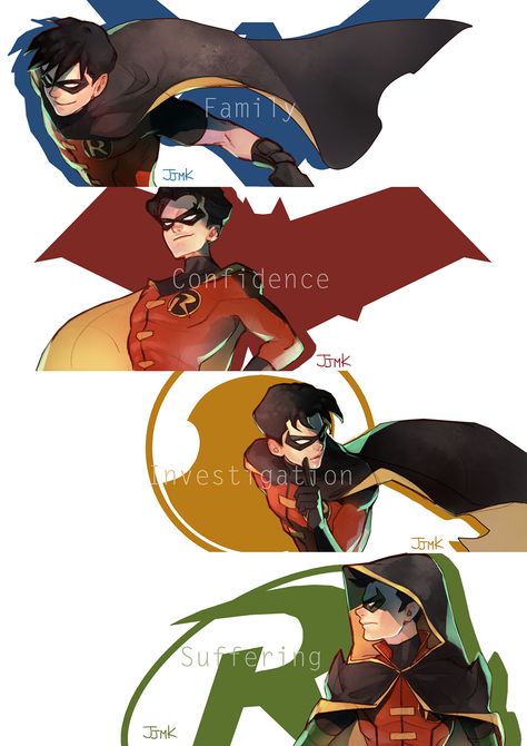 robins fan art Robin Dc, Univers Dc, Batman Funny, Batman Comic Art, Dc Comics Artwork, Batman Universe, Dc Memes, Batman And Robin, Batman Family