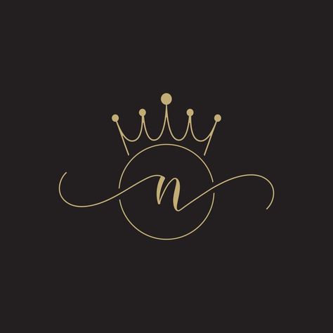 Letter n crown logo design N Alphabet Design, N Logo Design Letters, Crown Logo Design, N Letter Logo, N Alphabet, N Logo Design, The Letter N, Logo N, Salon Logo Design