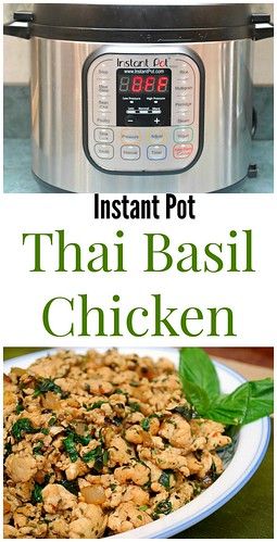 Thai Basil Chicken Recipe, Basil Chicken Recipe, Instant Pot Thai, Thai Basil Chicken, Pressure Cooker Chicken, Basil Chicken, Thai Basil, Instant Pot Dinner Recipes, The Suburbs