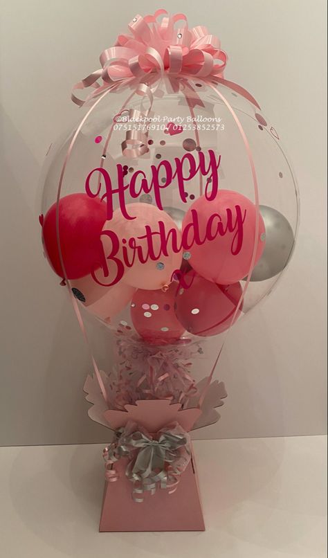 Happy Birthday hot air bubble balloon Balloon Gifts Ideas, Bobo Balloon Ideas Birthday, Bobo Balloon Birthday, Happy Birthday Balloon Arrangement, Bubble Balloon Ideas, Birthday Bobo Balloon, Bobo Balloon Ideas, Balloon Gift Ideas, Happy Birthday Stuffed Balloons