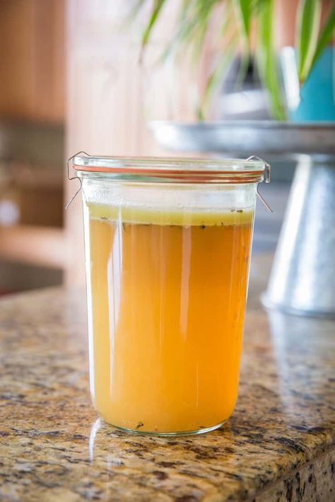 Instant Pot Chicken Bone Broth - The Roasted Root Chicken Bone Broth Instant Pot, Broth Instant Pot, Chicken Broth Recipes Soup, Bone Broth Recipes, Instant Pot Bone Broth, Bone Broth Instant Pot, Drinking Bone Broth, Chicken Bone Broth Recipe, Rotisserie Chicken Recipe