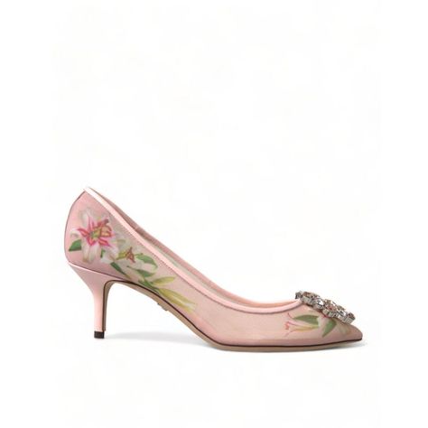 100% Authentic Dolce Gabbana Shoes. Model: Classic Pumps. Color: Pink Floral. Material: 7% Cotton 68% Pl 25% Pu. Sole: Leather. Clear Pink Crystals. Logo Details. Made In Italy. High Quality Comfort. 7% Cotton 68% Pl 25% Pu. Floral High Heels, Crystal Pumps, Shoes Model, Crystal Heels, Dolce Gabbana Shoes, Italian Shoes, Pink Pumps, Classic Pumps, Authentic Italian