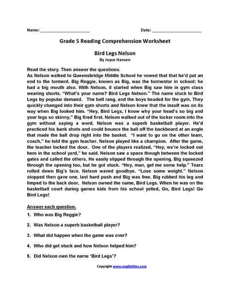 Bird Legs Nelson Fifth Grade Reading Worksheets Fifth Grade Reading, Free Reading Comprehension Worksheets, 5th Grade Worksheets, Fluency Passages, Comprehension Exercises, Reading Comprehension Lessons, Reading Comprehension Strategies, 5th Grade Reading, Comprehension Strategies