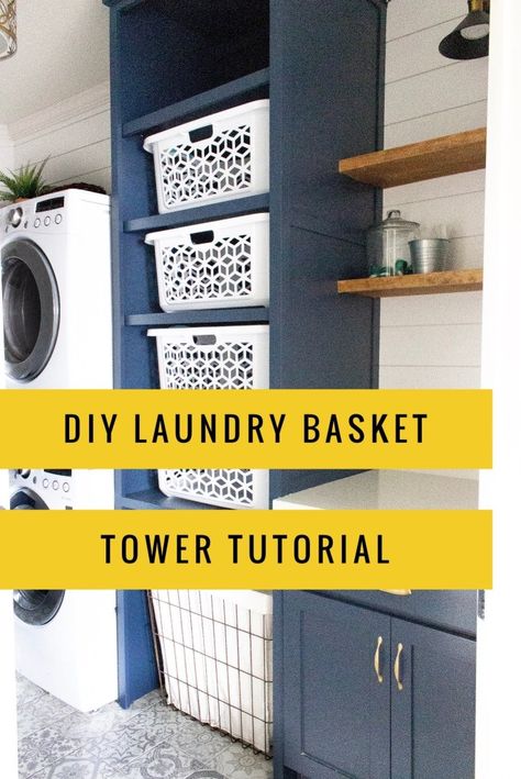 Laundry Basket Tower, Storage Ideas For Small Rooms, Rooms Organization, Laundry Basket Shelves, Room Organization Hacks, Organized Ideas, Laundry Basket Holder, Laundry Room Organization Ideas, Diy Storage Ideas