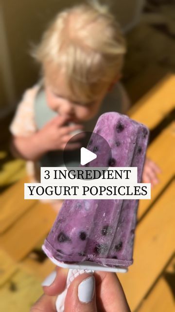 Toddler Popsicle Recipes, Yogurt Popsicles For Kids, Blueberry Yogurt Popsicles, Yogurt Desserts, Healthy Popsicle Recipes, 200k Views, Toddler Snack, Celtic Salt, Toddler Videos