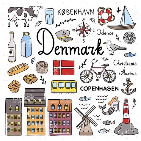 Date Inspo, Travel Elements, Kids Travel Journal, Drawn Icons, Copenhagen Travel, Travel Journal Scrapbook, Travel Art Journal, Hand Drawn Icons, Travel Icon