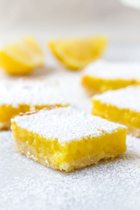 Easy Lemon Bars - Cooking For My Soul Small Batch Lemon Cookies, Small Batch Lemon Bars, Bars With Shortbread Crust, Easy Lemon Bars, Sweet Bars, Batch Recipes, Lemon Bars Easy, Lemon Brownies, Lemon Bars Recipe