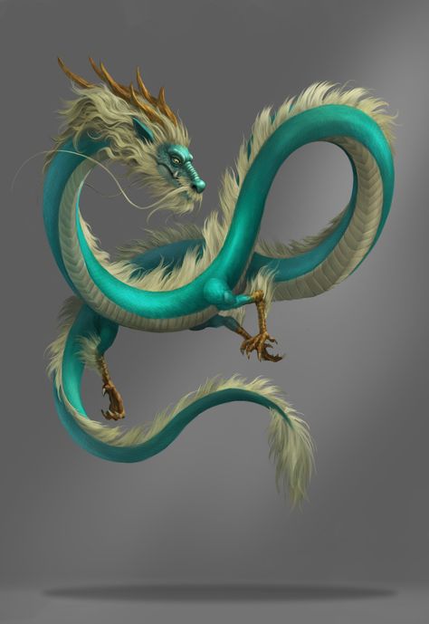 ArtStation - Dragon, Duy Anh Do Asian Lung Dragon, Eastern Dragon Reference, Dragon Concept Art Design Reference, Eastern Dragon Concept Art, Japanese Dragon Oc, Eastern Dragon Drawing, Chinese Dragon Oc, Eastern Dragon Art, Dragon Eastern